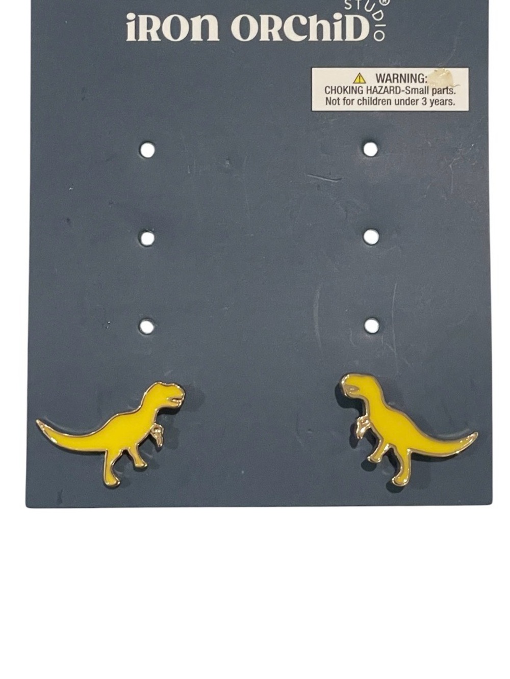 Yellow Dinosaur Stud Earrings T-Rex Earrings